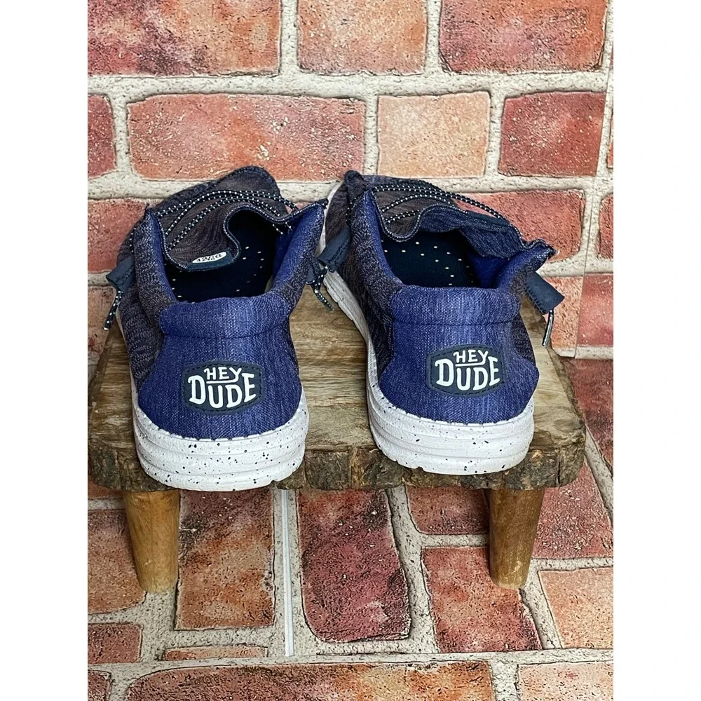 Hey Dude Wally Sport Knit Blue Marl Mens Slip On Loafers 40536-425 Size 12